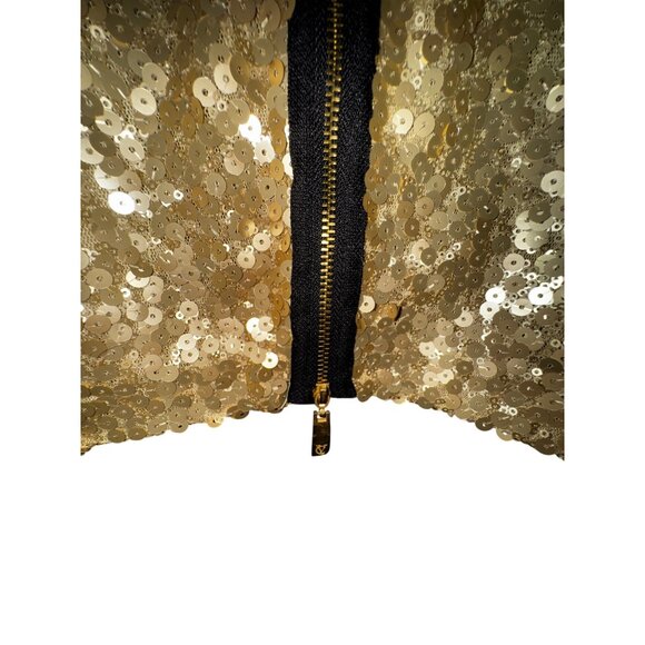 Vince Camuto Large Gold Sequin Party Tank Top Sparkles‎ Glamour Retro Bling Y2K - Picture 3 of 6